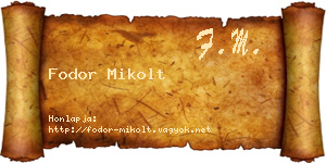 Fodor Mikolt névjegykártya